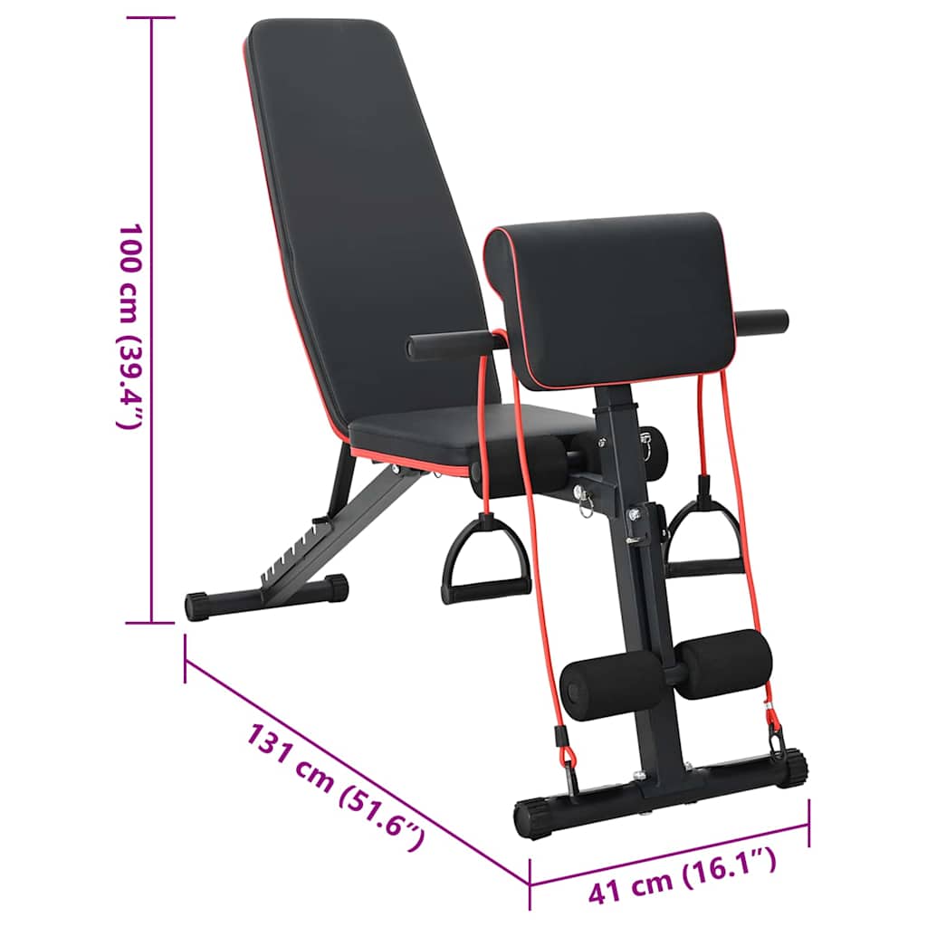 Weight Bench Black 132 x 54 x 100 cm Steel